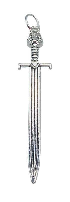 2 1/2" Sword W/ Tiger Head amulet