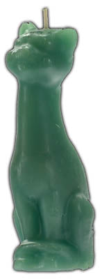 6"-7" Green Cat candle