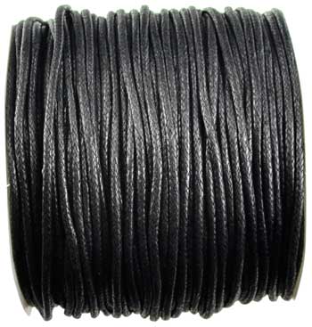 Black Waxed Cotton  2mm 100 meters