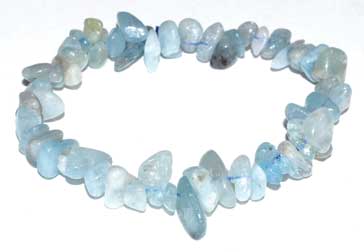 Aquamarine chip bracelet