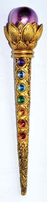 8 1/2" Ball & Chakra Stones wand