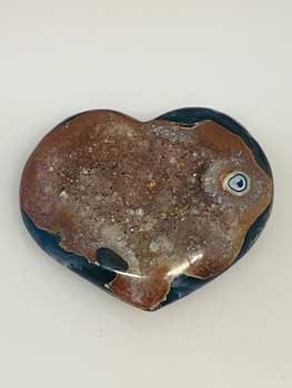 large Heart Puffed Druze Agate