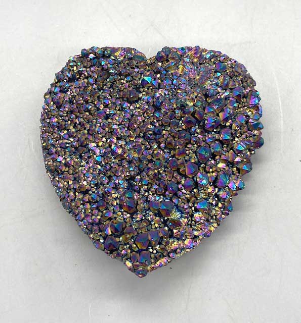 .8#+ Black Rainbow druse heart