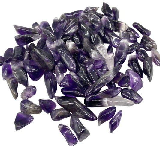 1 lb Amethyst Tooth 1-15mm tumbled stones