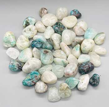 1 lb Quartz W Chrysocolla tumbled stones