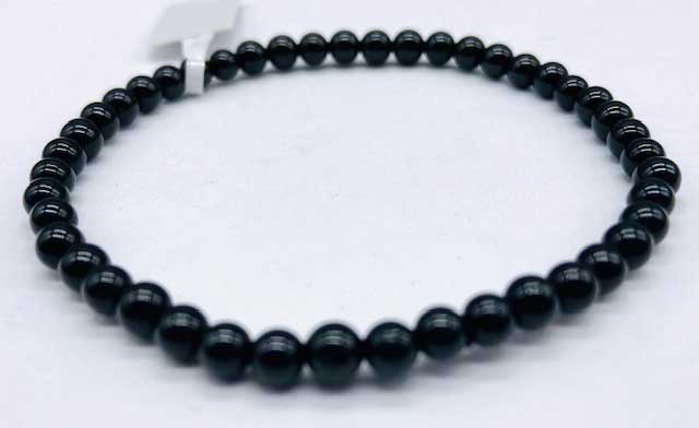 4mm Tourmaline, Black bracelet