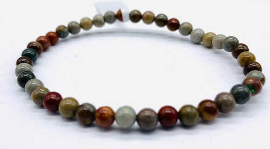 4mm Jasper, Ocean bracelet