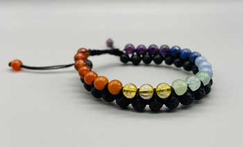 6mm 7 Chakra & Lave double weave bracelet