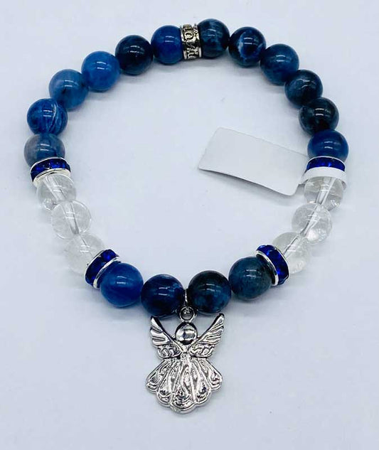 8mm Sodalite, Quartz, Angel bracelet