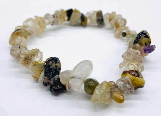 Quartz, Rutilated chip bracelet