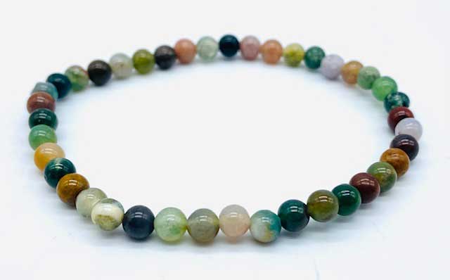 4mm Moss agate stretch bracelet