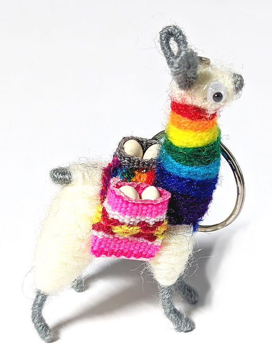 Chakra Llama key ring