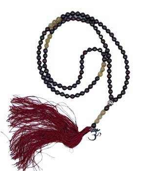 Om, Garnet &Golden Rutile japmala