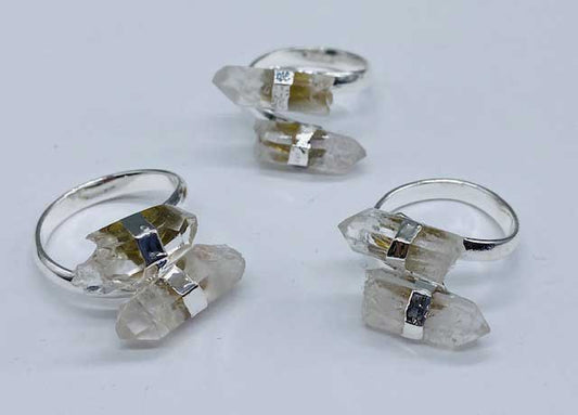 (set of 3) adjustable Quartz rings