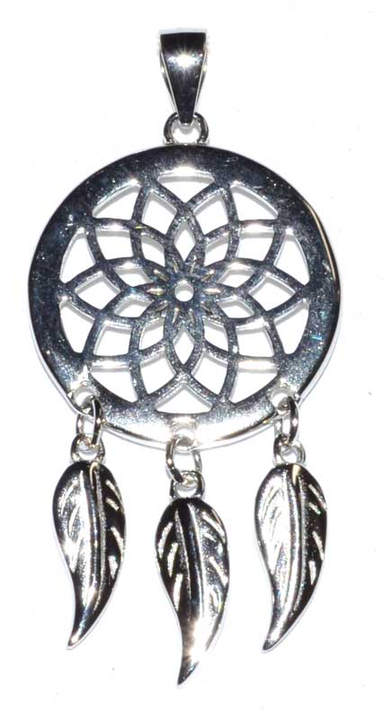 3/4" Dreamcatcher sterling pendant