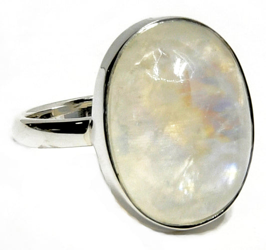 size 8 Rainbow Moonstone ring