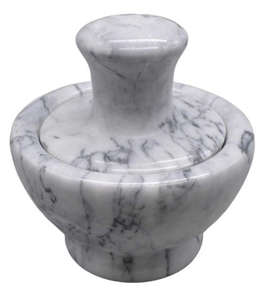 2 1/4" White Marble Mortar and Pestle Set