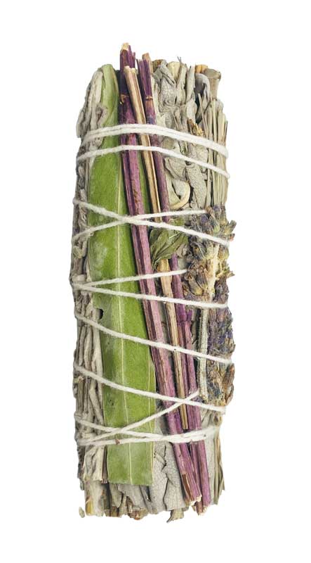 4" White Sage W 7 Herbs smudge stick